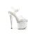Pleaser ESTEEM-708LG Sandalia de Tacón Plataforma Purpurina Blanco Transparente EU-37 / US-7