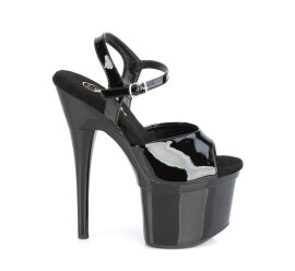 Pleaser ESTEEM-709 Sandalia de Tacón Plataforma Charol Negro EU-36 / US-6