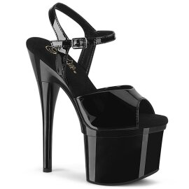 Pleaser ESTEEM-709 Sandalia de Tacón Plataforma Charol Negro EU-37 / US-7
