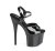 Pleaser ESTEEM-709 Sandalia de Tacón Plataforma Charol Negro EU-37 / US-7