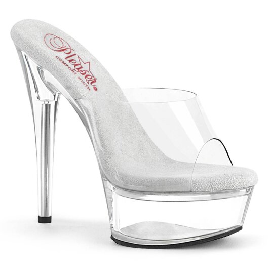 Pleaser EXCITE-601 Sandalia de Tacón Plataforma Transparente EU-37 / US-7
