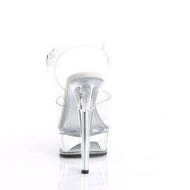 Pleaser EXCITE-608 Sandalia de Tacón Plataforma Transparente EU-35 / US-5