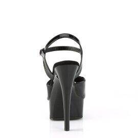 Pleaser EXCITE-609 Sandalia de Tacón Plataforma Charol Negro EU-41 / US-11