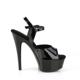 Pleaser EXCITE-609 Sandalia de Tacón Plataforma Charol Negro EU-36 / US-6