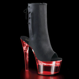 Pleaser FLASHDANCE-1018-7 Botín Plataforma Cuero Sintético Negro EU-36 / US-6