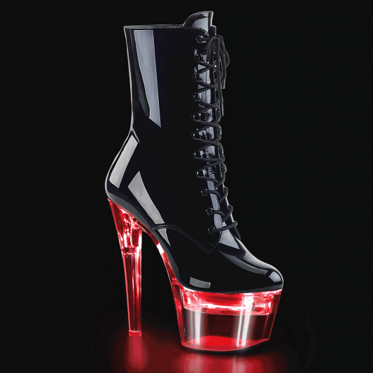 Pleaser FLASHDANCE-1020-7 Botín Plataforma Charol Negro Multicolor EU-38 / US-8