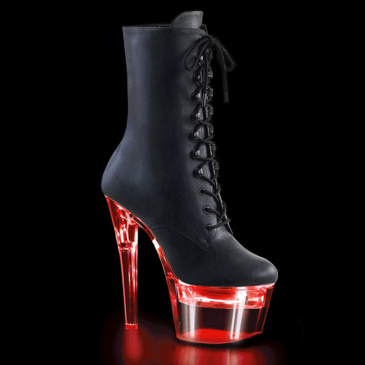 Pleaser FLASHDANCE-1020-7 Botín Plataforma Cuero Sintético Negro Multicolor EU-36 / US-6