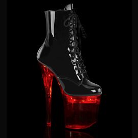 Pleaser FLASHDANCE-1020-8 Botín Plataforma Charol Negro Multicolor EU-35 / US-5