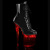 Pleaser FLASHDANCE-1020-8 Botín Plataforma Charol Negro Multicolor EU-35 / US-5
