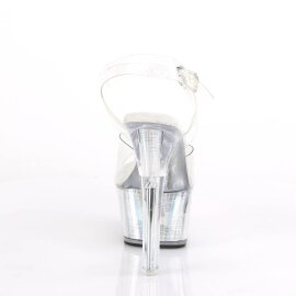 Pleaser FLASHDANCE-608CH Sandalia de Tacón Plataforma Transparente Multicolor EU-35 / US-5