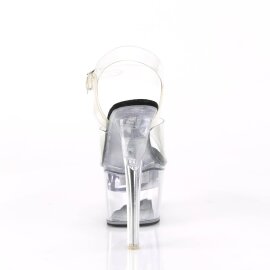 Pleaser FLASHDANCE-708 Sandalia de Tacón Plataforma Negro Transparente EU-35 / US-5