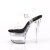 Pleaser FLASHDANCE-708 Sandalia de Tacón Plataforma Negro Transparente EU-38 / US-8