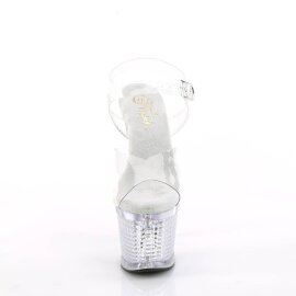 Pleaser FLASHDANCE-708SPEC Sandalia de Tacón Plataforma Transparente Multicolor EU-37 / US-7