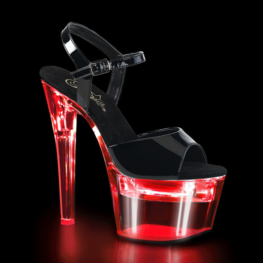 Pleaser FLASHDANCE-709 Sandalia de Tacón Plataforma Transparente Multicolor EU-37 / US-7
