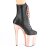 Pleaser FLAMINGO-1020 Botín Plataforma Cuero Sintético Metalizado Oro Rosado Claro Negro EU-36 / US-6