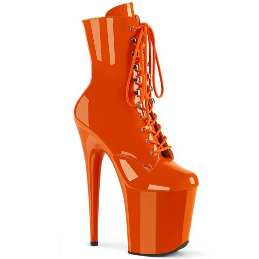 Pleaser FLAMINGO-1020 Botín Plataforma Charol Naranja EU-37 / US-7