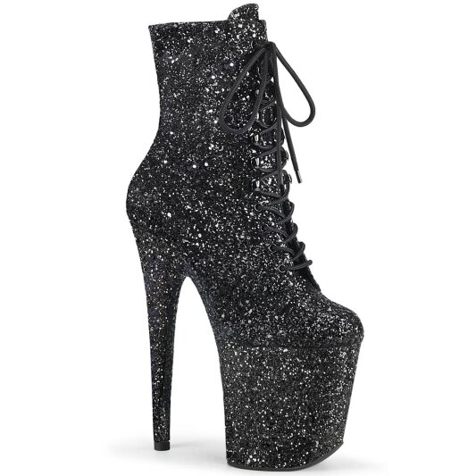 Pleaser FLAMINGO-1020GWR Botín Plataforma Purpurina Negro EU-37 / US-7