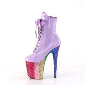 Pleaser FLAMINGO-1020HG Botín Plataforma Charol Purpurina Lila Multicolor EU-35 / US-5