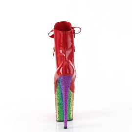 Pleaser FLAMINGO-1020HG Botín Plataforma Charol Purpurina Rojo Multicolor EU-37 / US-7