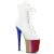 Pleaser FLAMINGO-1020HG Botín Plataforma Charol Purpurina Blanco Multicolor EU-37 / US-7