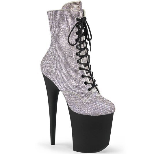 Pleaser FLAMINGO-1020RS Botín Plataforma Metalizado Plata EU-35 / US-5