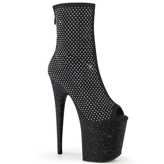 Pleaser FLAMINGO-1031GM Botín Plataforma Metalizado Purpurina Negro Plata EU-41 / US-11