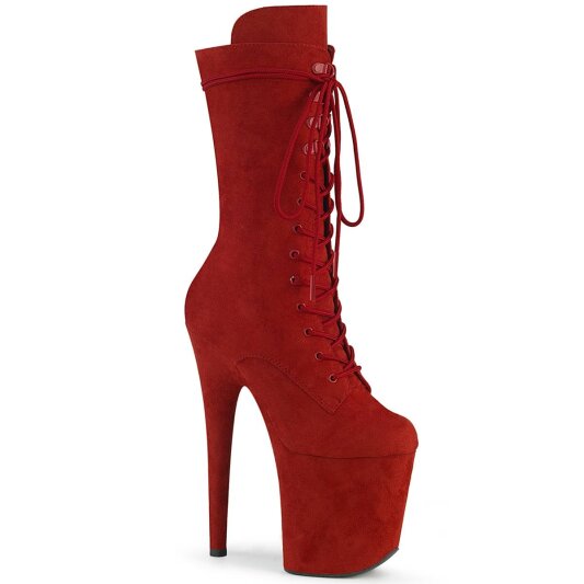 Pleaser FLAMINGO-1050FS Botín Plataforma Ante Sintético Rojo EU-42 / US-12