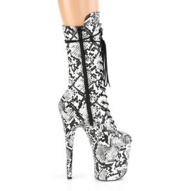 Pleaser FLAMINGO-1050SP Botín Plataforma Serpiente Negro Blanco EU-35 / US-5