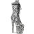 Pleaser FLAMINGO-1050SP Botín Plataforma Serpiente Negro Blanco EU-35 / US-5