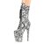Pleaser FLAMINGO-1050SP Botín Plataforma Serpiente Negro Blanco EU-35 / US-5
