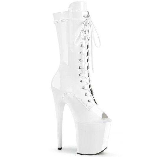 Pleaser FLAMINGO-1051 Botín Plataforma Charol Blanco EU-38 / US-8