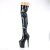 Pleaser FLAMINGO-3000HWR Bota Alta Plataforma Charol Holo Negro EU-37 / US-7