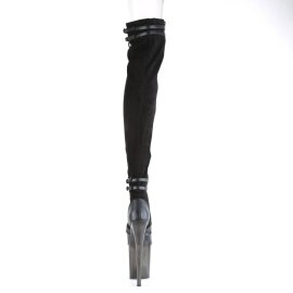Pleaser FLAMINGO-3027 Bota Alta Plataforma Ante Sintético Negro EU-41 / US-11