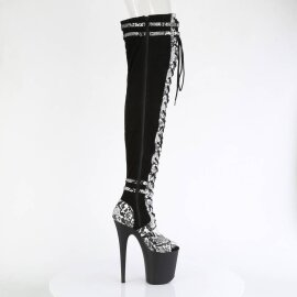 Pleaser FLAMINGO-3027SP Bota Alta Plataforma Serpiente Negro EU-39 / US-9