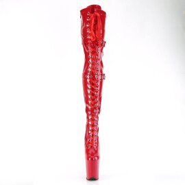Pleaser FLAMINGO-3028 Bota Alta Plataforma Charol Rojo EU-37 / US-7