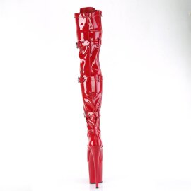 Pleaser FLAMINGO-3028 Bota Alta Plataforma Charol Rojo EU-38 / US-8