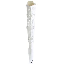 Pleaser FLAMINGO-3028 Bota Alta Plataforma Charol Blanco EU-37 / US-7