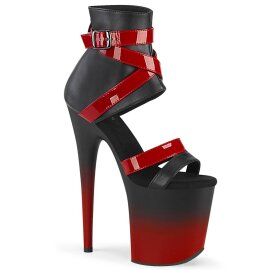 Pleaser FLAMINGO-800-15 Botín Plataforma Cuero Sintético Rojo Negro EU-37 / US-7
