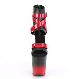 Pleaser FLAMINGO-800-15 Botín Plataforma Cuero Sintético Rojo Negro EU-37 / US-7