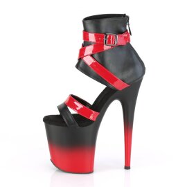 Pleaser FLAMINGO-800-15 Botín Plataforma Cuero Sintético Rojo Negro EU-37 / US-7