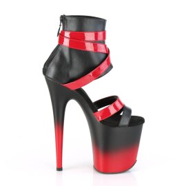 Pleaser FLAMINGO-800-15 Botín Plataforma Cuero Sintético Rojo Negro EU-37 / US-7