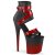 Pleaser FLAMINGO-800-15 Botín Plataforma Cuero Sintético Rojo Negro EU-37 / US-7