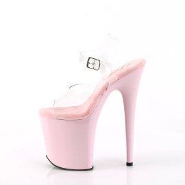 Pleaser FLAMINGO-808 Sandalia de Tacón Plataforma Transparente Rosa Claro EU-35 / US-5
