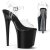 Pleaser FLAMINGO-808CRS-2 Sandalia de Tacón Plataforma Metalizado Negro Transparente EU-35 / US-5