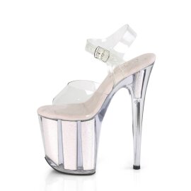 Pleaser FLAMINGO-808G Sandalia de Tacón Plataforma Purpurina Transparente Rosa Claro EU-35 / US-5