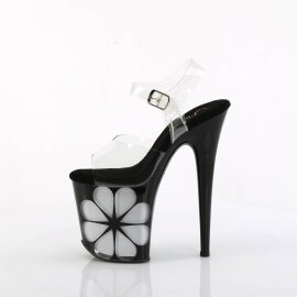 Pleaser FLAMINGO-808NLHS Sandalia de Tacón Plataforma Negro Transparente EU-35 / US-5
