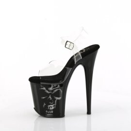 Pleaser FLAMINGO-808NLSK Sandalia de Tacón Plataforma Negro Transparente EU-35 / US-5