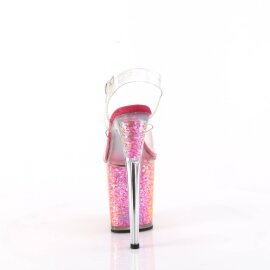 Pleaser FLAMINGO-808RG-02 Sandalia de Tacón Plataforma Purpurina Transparente Multicolor EU-35 / US-5