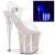 Pleaser FLAMINGO-808UVG Sandalia de Tacón Plataforma Neón Transparente Rosa Claro EU-40 / US-10