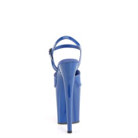 Pleaser FLAMINGO-809 Sandalia de Tacón Plataforma Charol Azul EU-35 / US-5